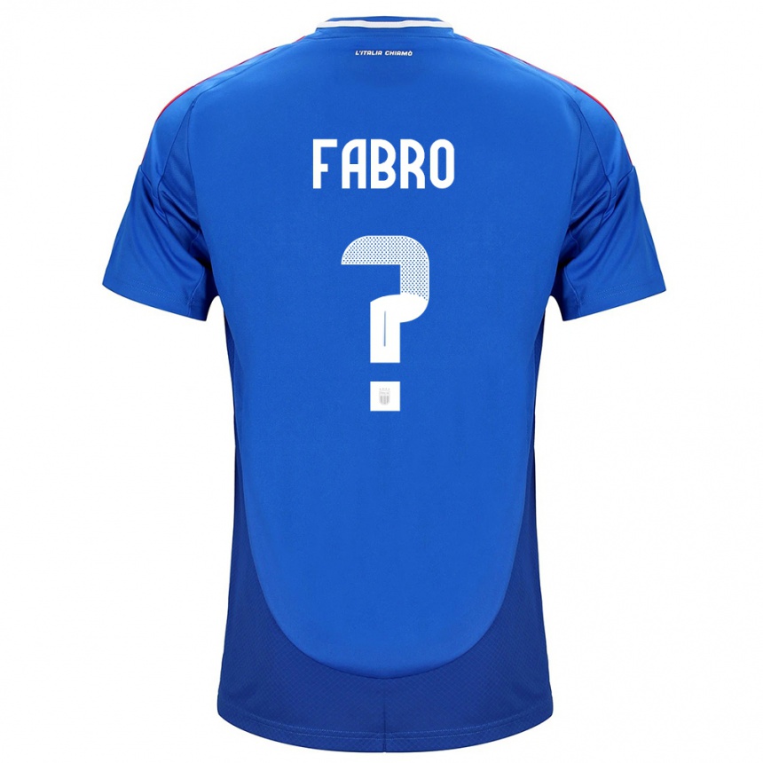 キッズフットボールイタリアJacopo Del Fabro#0青ホームシャツ24-26ジャージーユニフォーム