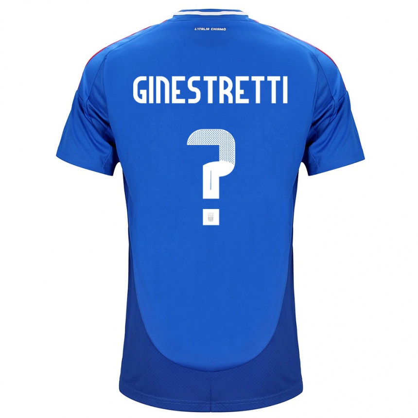 キッズフットボールイタリアDavide Ginestretti#0青ホームシャツ24-26ジャージーユニフォーム