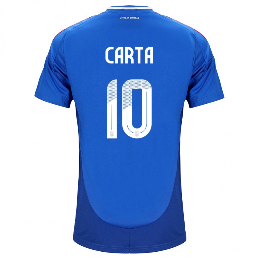 キッズフットボールイタリアAntonella Carta#10青ホームシャツ24-26ジャージーユニフォーム