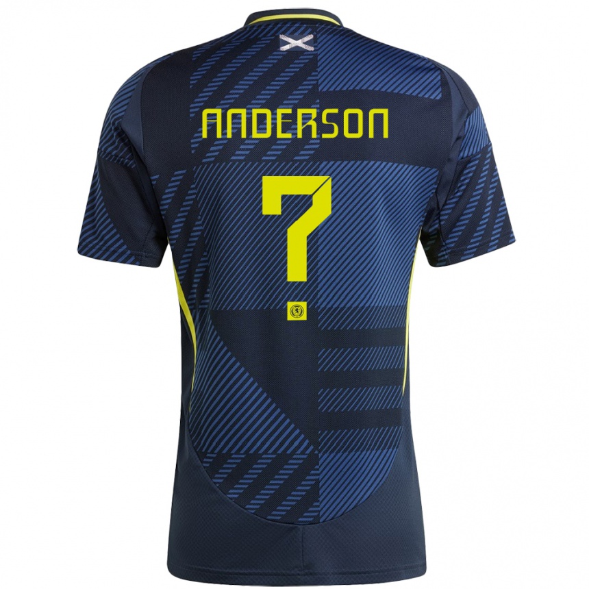 キッズフットボールスコットランドMatthew Anderson#0濃紺ホームシャツ24-26ジャージーユニフォーム