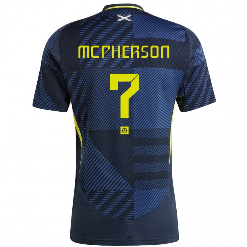 キッズフットボールスコットランドBen Mcpherson#0濃紺ホームシャツ24-26ジャージーユニフォーム
