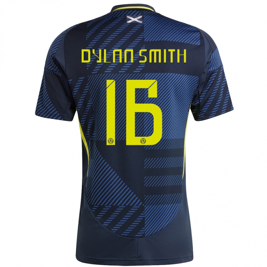 キッズフットボールスコットランドDylan Smith#16濃紺ホームシャツ24-26ジャージーユニフォーム