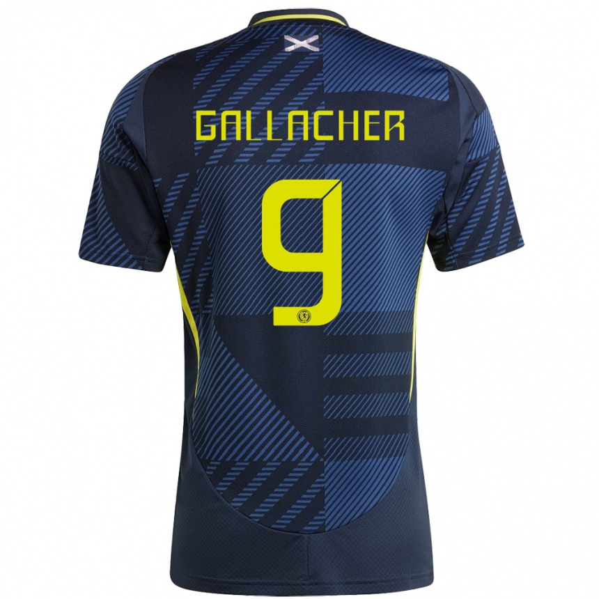 キッズフットボールスコットランドAmy Gallacher#9濃紺ホームシャツ24-26ジャージーユニフォーム