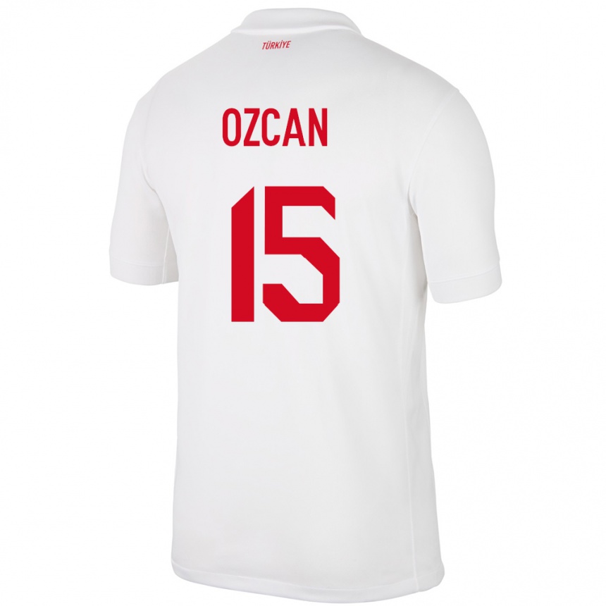 キッズフットボールトルコサリフ・エズジャン#15白ホームシャツ24-26ジャージーユニフォーム
