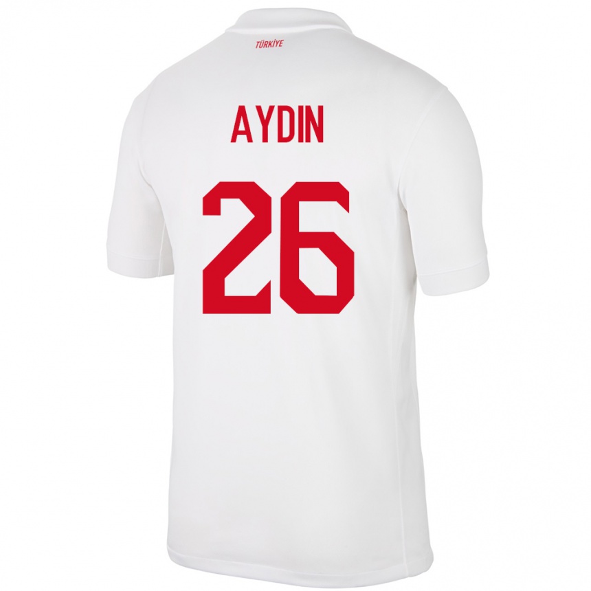キッズフットボールトルコオグズ・アイディン#26白ホームシャツ24-26ジャージーユニフォーム