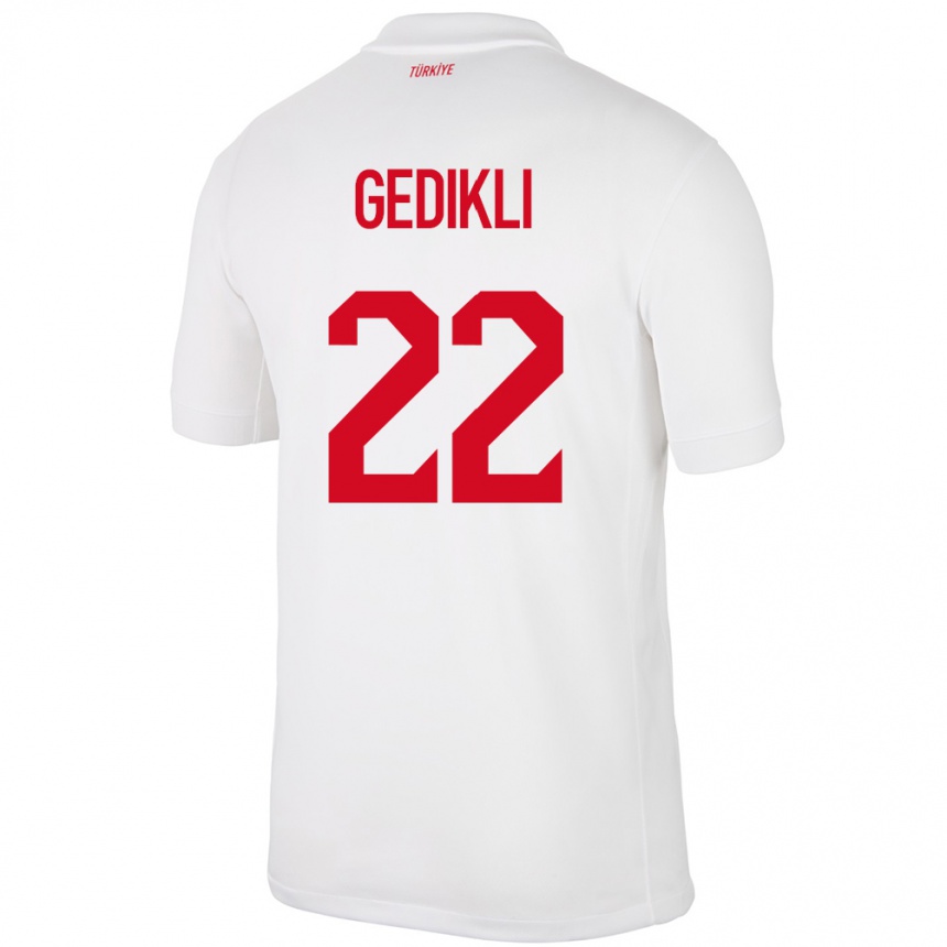 キッズフットボールトルコBerkant Gedikli#22白ホームシャツ24-26ジャージーユニフォーム