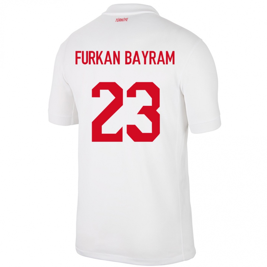 キッズフットボールトルコメルト・フルカン・バイラム#23白ホームシャツ24-26ジャージーユニフォーム