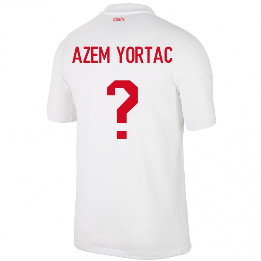 キッズフットボールトルコMustafa Azem Yortaç#0白ホームシャツ24-26ジャージーユニフォーム