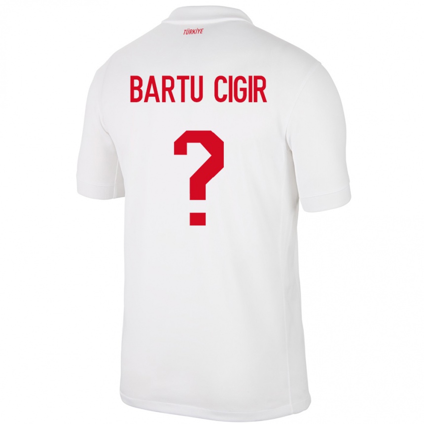 キッズフットボールトルコCan Bartu Çığır#0白ホームシャツ24-26ジャージーユニフォーム