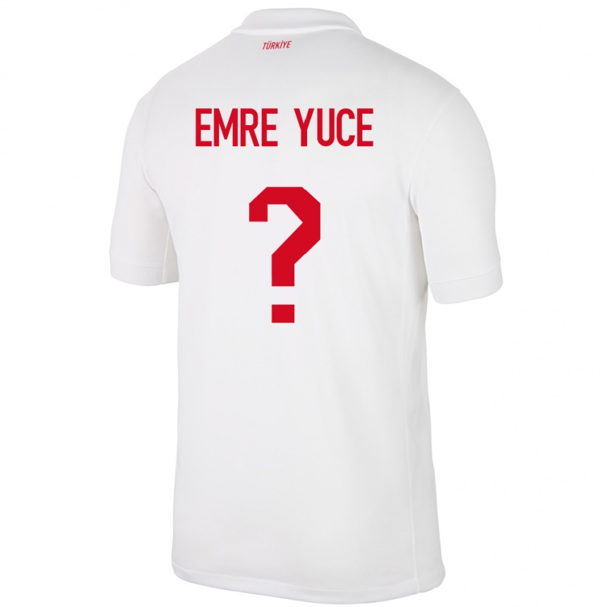 キッズフットボールトルコYunus Emre Yüce#0白ホームシャツ24-26ジャージーユニフォーム