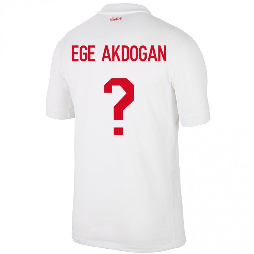 キッズフットボールトルコHasan Ege Akdoğan#0白ホームシャツ24-26ジャージーユニフォーム