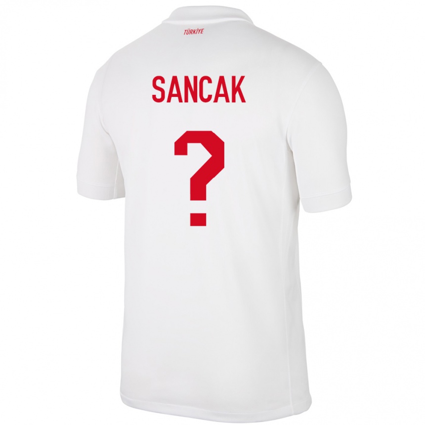 キッズフットボールトルコTolga Sancak#0白ホームシャツ24-26ジャージーユニフォーム