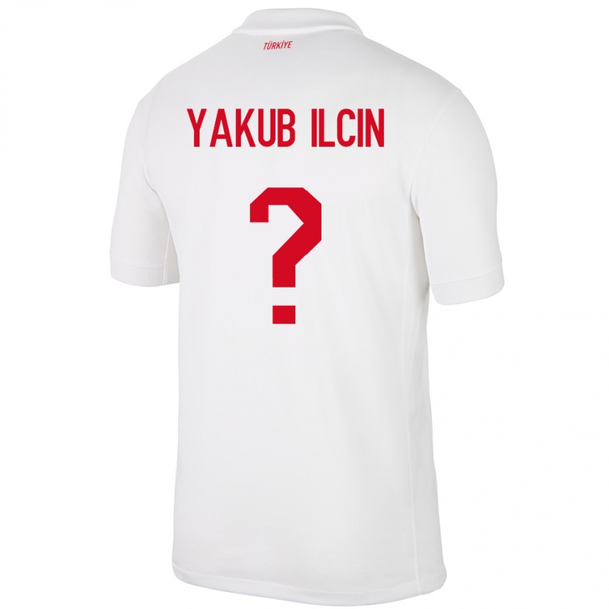 キッズフットボールトルコHasan Yakub İlçin#0白ホームシャツ24-26ジャージーユニフォーム