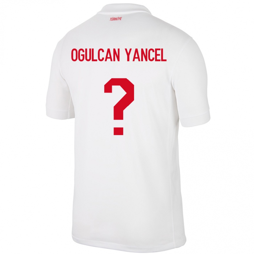 キッズフットボールトルコNecati Oğulcan Yançel#0白ホームシャツ24-26ジャージーユニフォーム