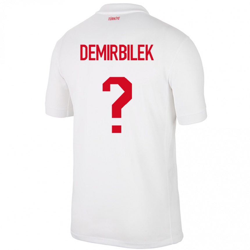 キッズフットボールトルコAli Demirbilek#0白ホームシャツ24-26ジャージーユニフォーム