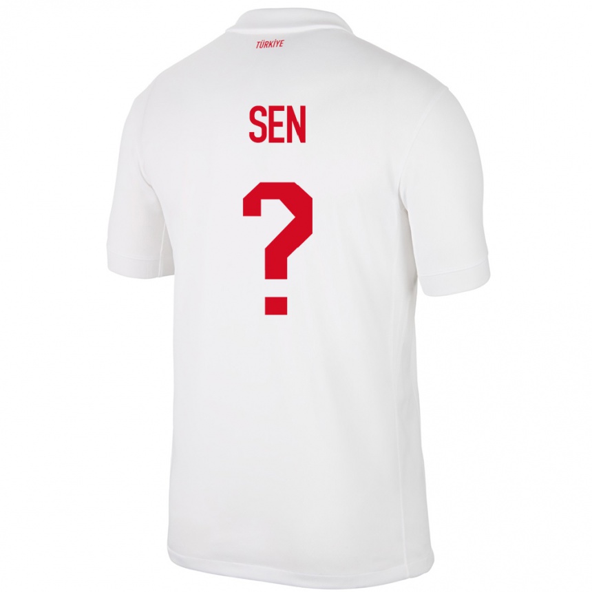 キッズフットボールトルコHüseyin Şen#0白ホームシャツ24-26ジャージーユニフォーム