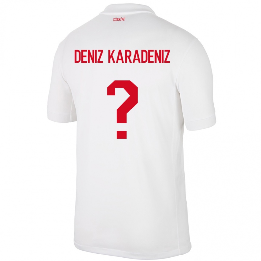 キッズフットボールトルコMustafa Deniz Karadeniz#0白ホームシャツ24-26ジャージーユニフォーム