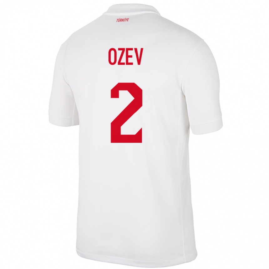 キッズフットボールトルコÜmran Özev#2白ホームシャツ24-26ジャージーユニフォーム