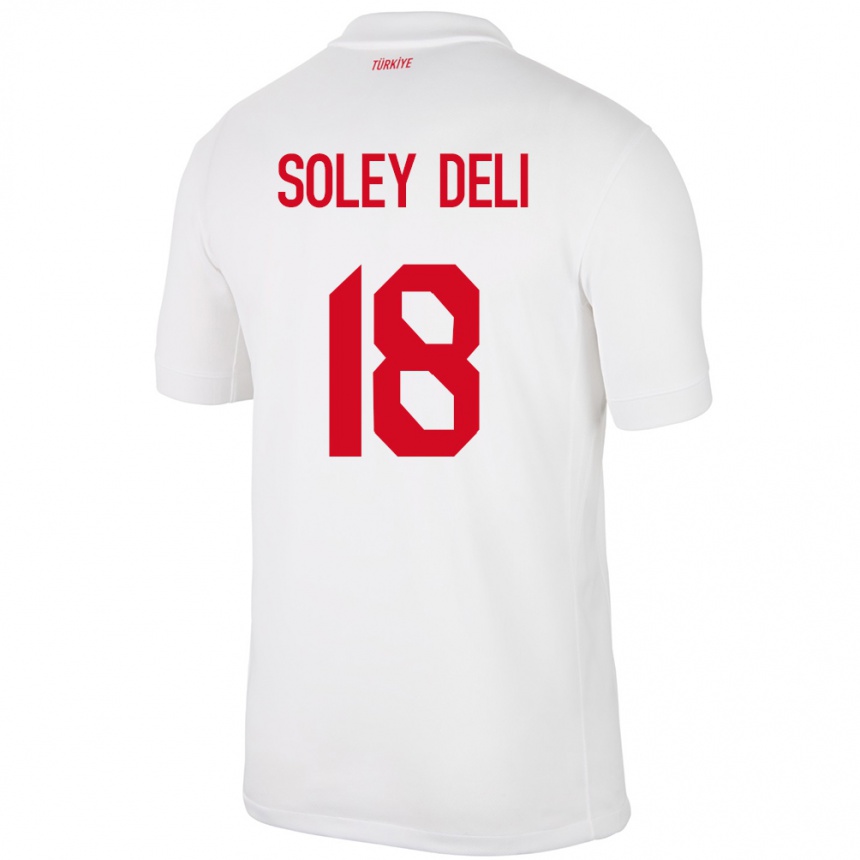 キッズフットボールトルコDilara Soley Deli#18白ホームシャツ24-26ジャージーユニフォーム