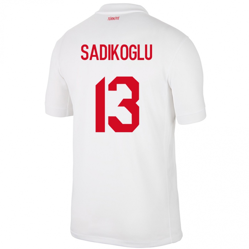 キッズフットボールトルコBirgül Sadıkoğlu#13白ホームシャツ24-26ジャージーユニフォーム