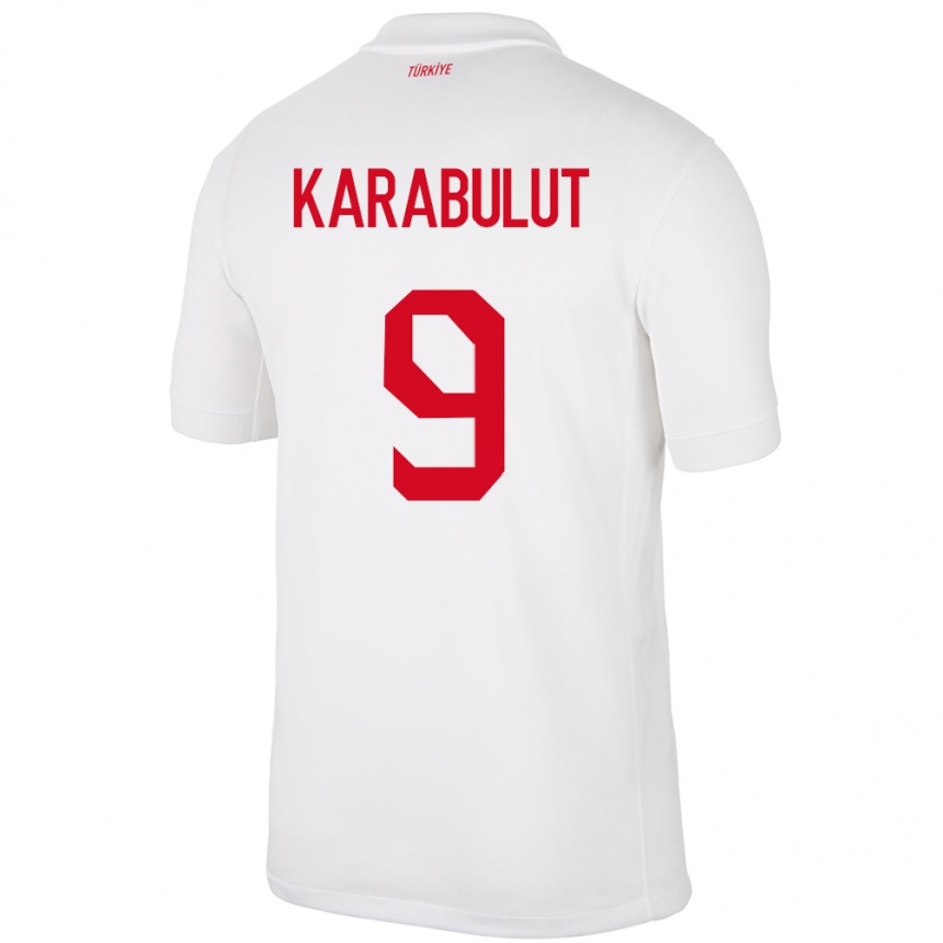 キッズフットボールトルコArzu Karabulut#9白ホームシャツ24-26ジャージーユニフォーム