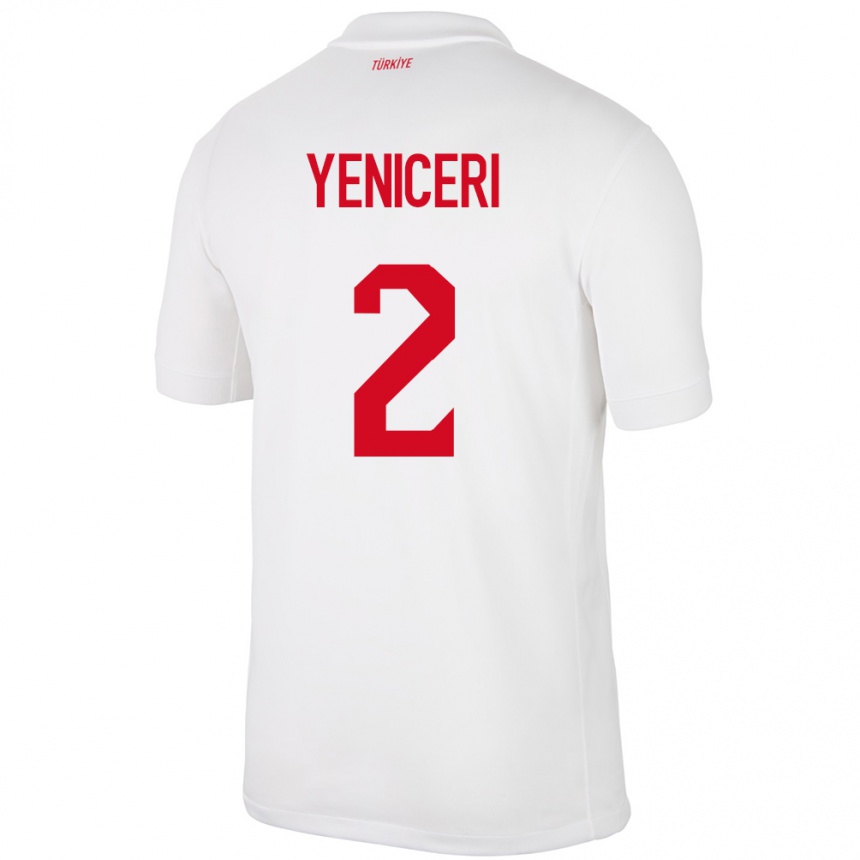 キッズフットボールトルコBerna Yeniçeri#2白ホームシャツ24-26ジャージーユニフォーム