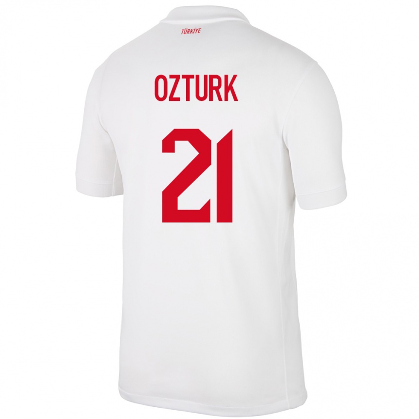 キッズフットボールトルコMelike Öztürk#21白ホームシャツ24-26ジャージーユニフォーム