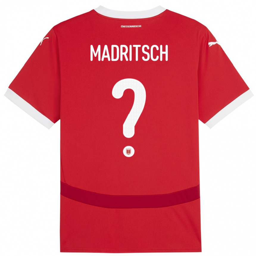 キッズフットボールオーストリアDiego Madritsch#0赤ホームシャツ24-26ジャージーユニフォーム