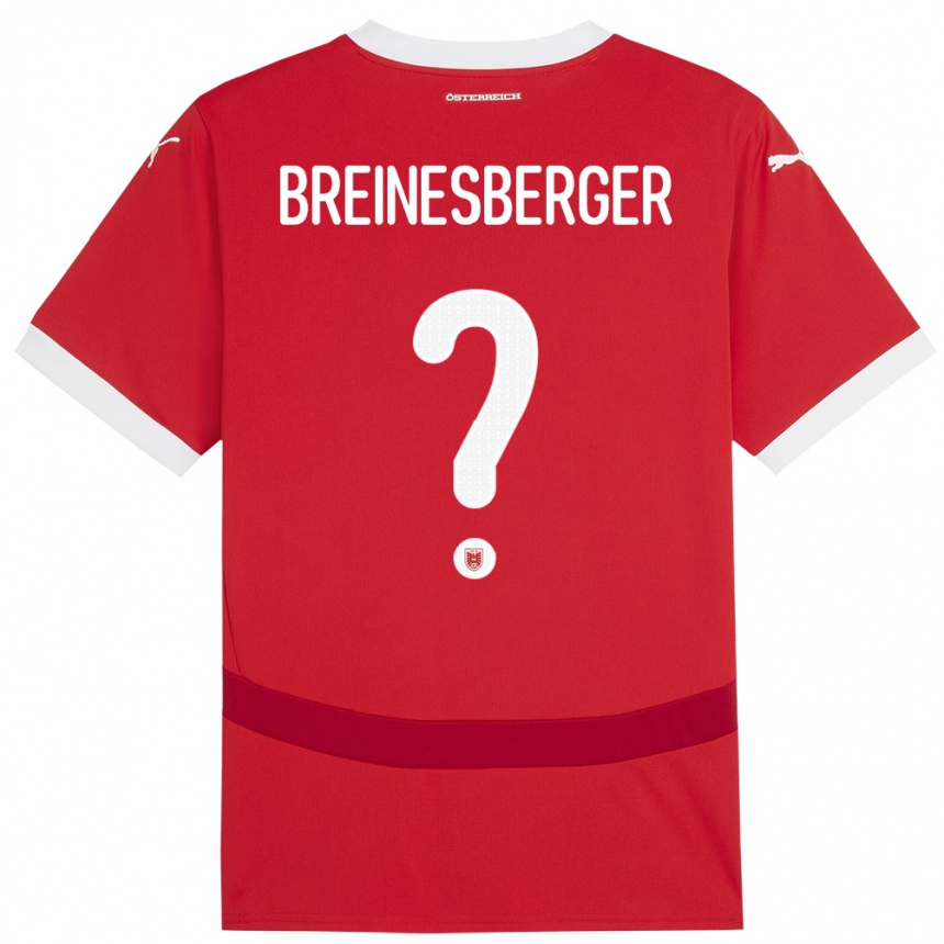 キッズフットボールオーストリアChristoph Breinesberger#0赤ホームシャツ24-26ジャージーユニフォーム