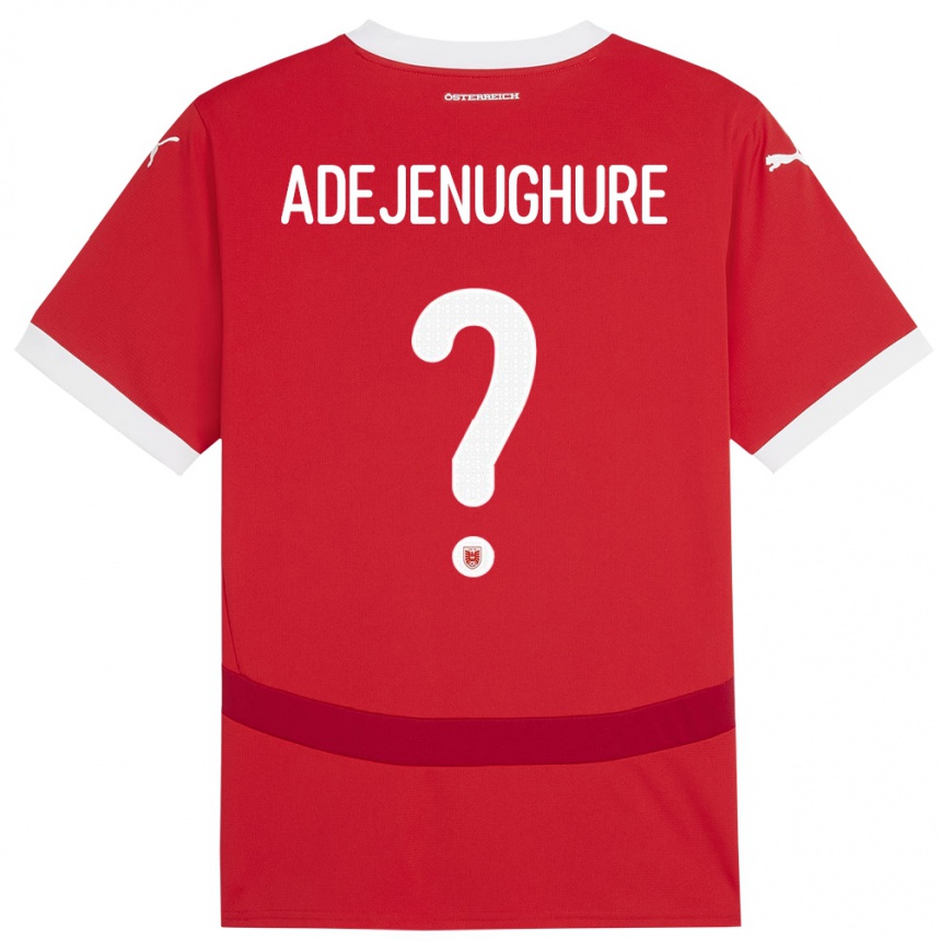 キッズフットボールオーストリアOghenetejiri Adejenughure#0赤ホームシャツ24-26ジャージーユニフォーム