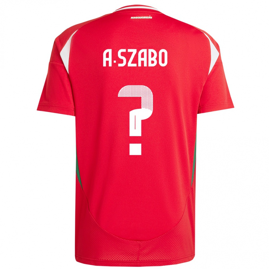 キッズフットボールハンガリーAlex Szabó#0赤ホームシャツ24-26ジャージーユニフォーム