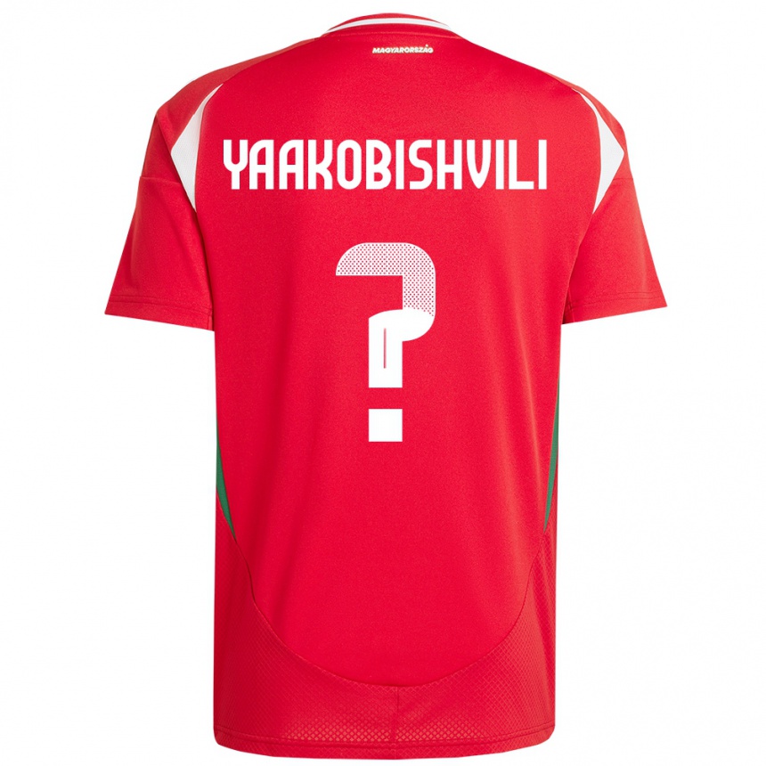 キッズフットボールハンガリーAntal Yaakobishvili#0赤ホームシャツ24-26ジャージーユニフォーム