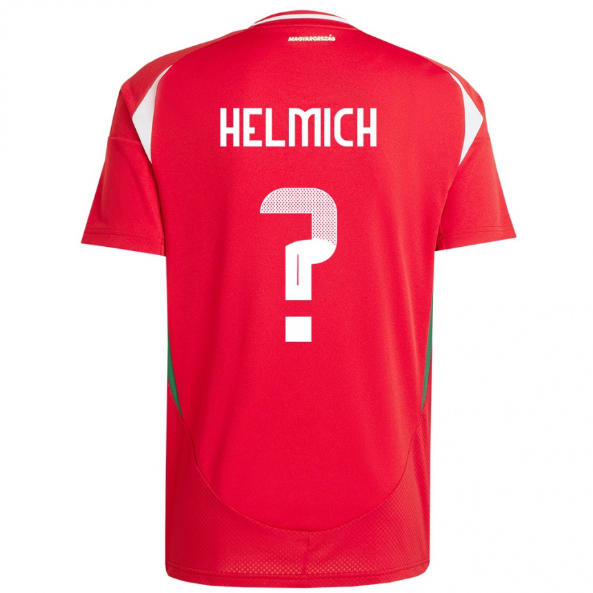 キッズフットボールハンガリーPál Helmich#0赤ホームシャツ24-26ジャージーユニフォーム