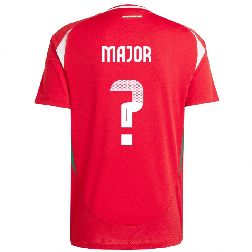 キッズフットボールハンガリーMarcell Major#0赤ホームシャツ24-26ジャージーユニフォーム