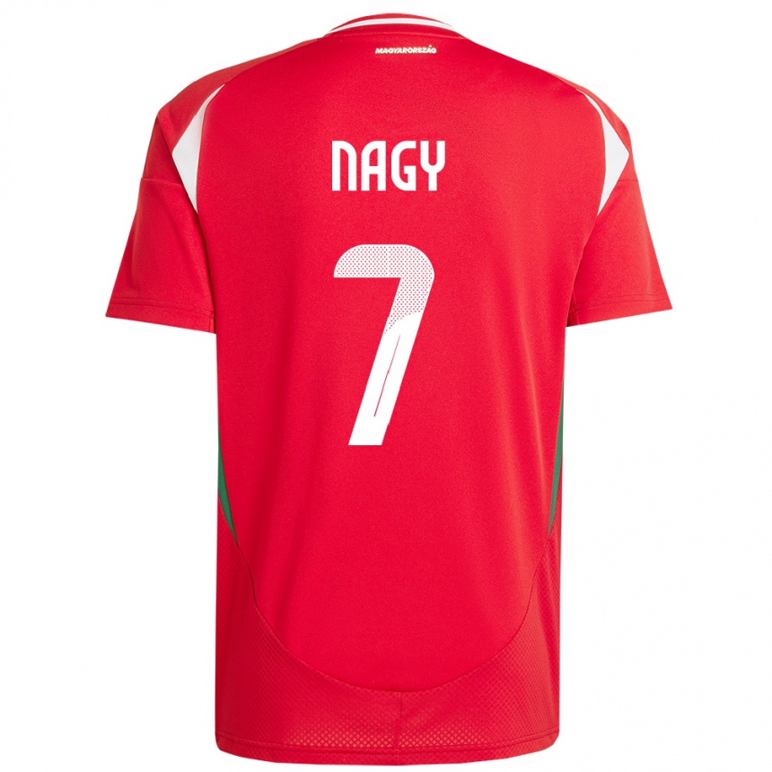 キッズフットボールハンガリーFanni Nagy#7赤ホームシャツ24-26ジャージーユニフォーム