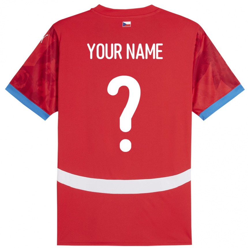 キッズフットボールチェコあなたの名前#0赤ホームシャツ24-26ジャージーユニフォーム