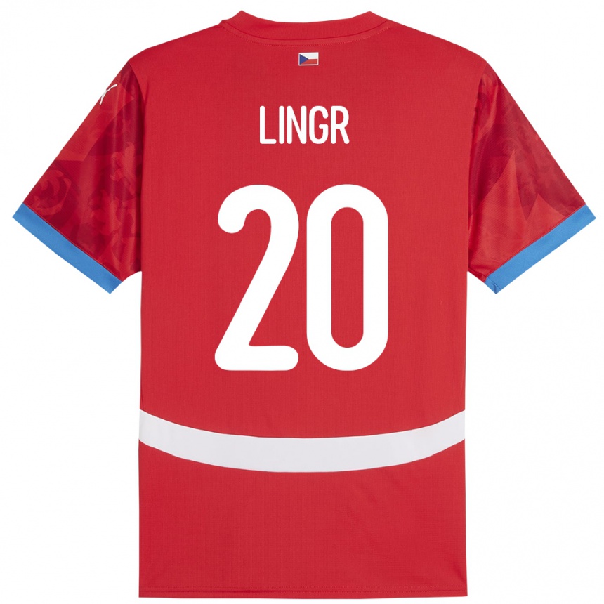 キッズフットボールチェコオンドジェイ・リングル#20赤ホームシャツ24-26ジャージーユニフォーム
