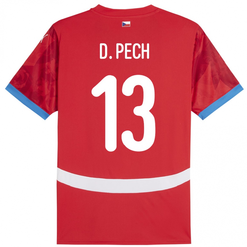 キッズフットボールチェコDominik Pech#13赤ホームシャツ24-26ジャージーユニフォーム