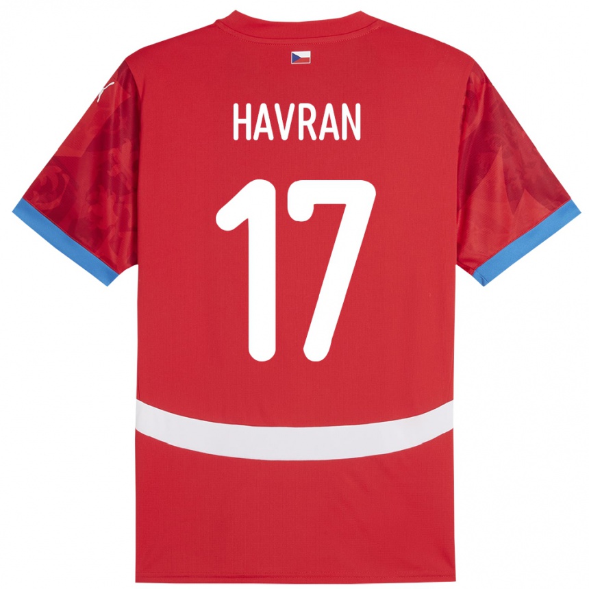 キッズフットボールチェコMarek Havran#17赤ホームシャツ24-26ジャージーユニフォーム