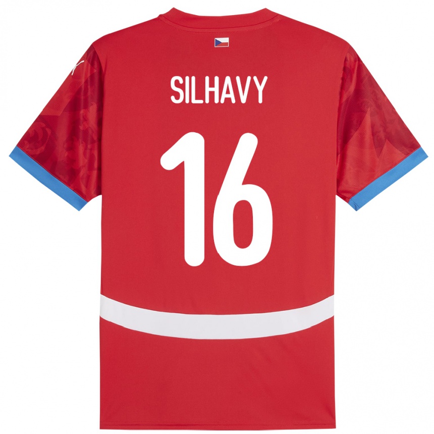 キッズフットボールチェコMatyas Silhavy#16赤ホームシャツ24-26ジャージーユニフォーム