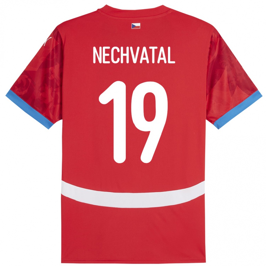 キッズフットボールチェコMatyas Nechvatal#19赤ホームシャツ24-26ジャージーユニフォーム