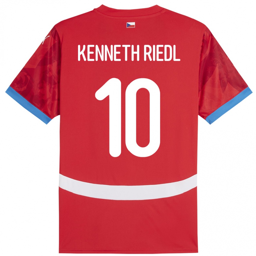 キッズフットボールチェコVictor Kenneth Riedl#10赤ホームシャツ24-26ジャージーユニフォーム