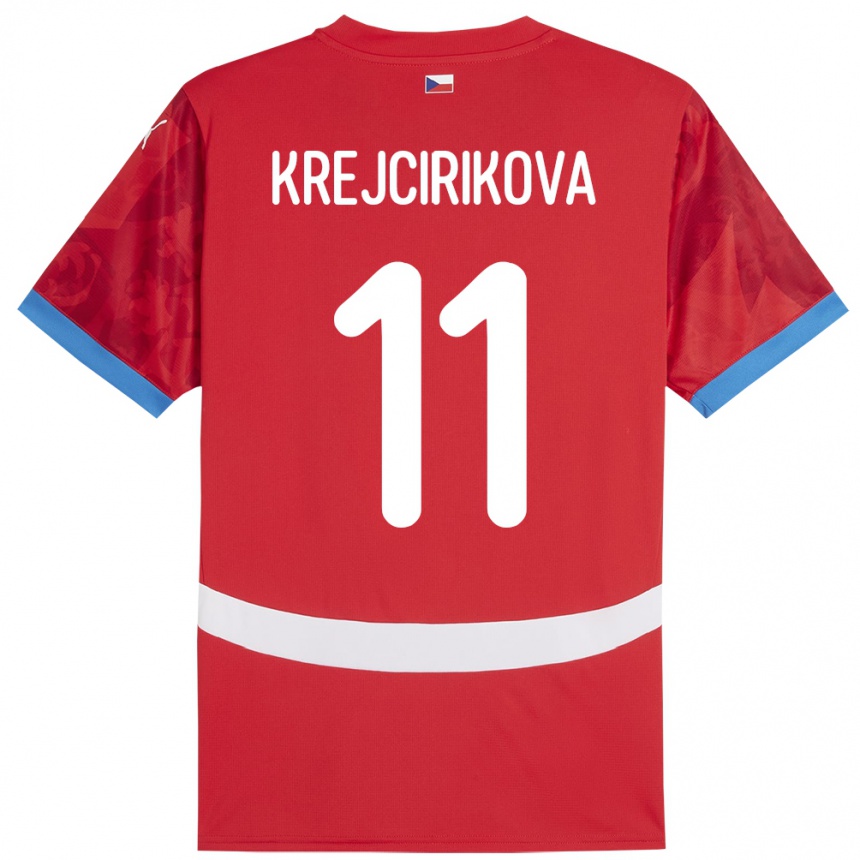 キッズフットボールチェコTereza Krejčiříková#11赤ホームシャツ24-26ジャージーユニフォーム