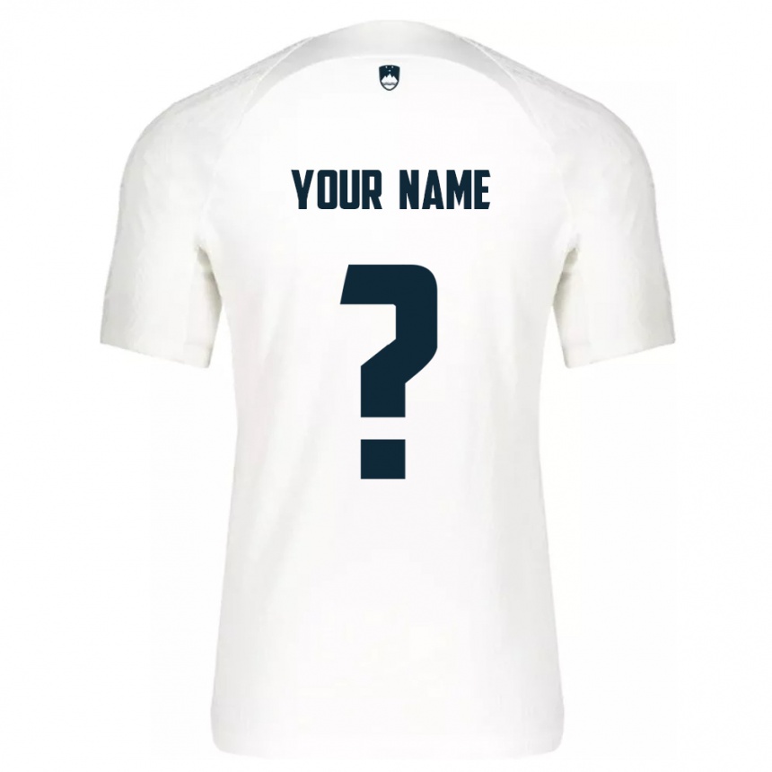 キッズフットボールスロベニアあなたの名前#0白ホームシャツ24-26ジャージーユニフォーム