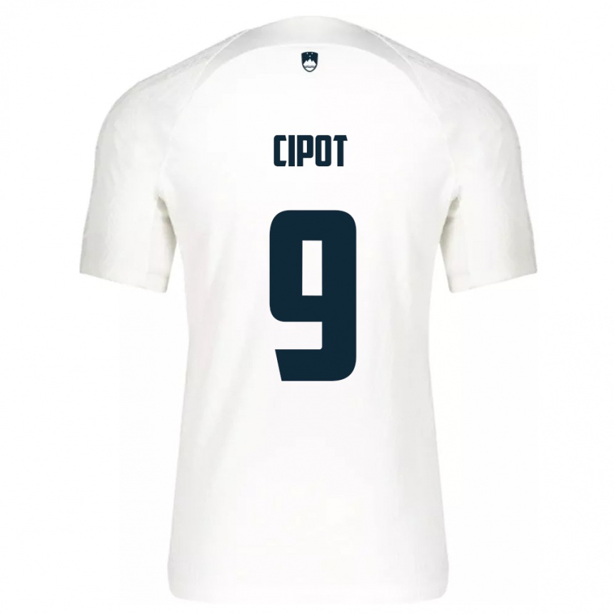 キッズフットボールスロベニアティオ・ツィポト#9白ホームシャツ24-26ジャージーユニフォーム