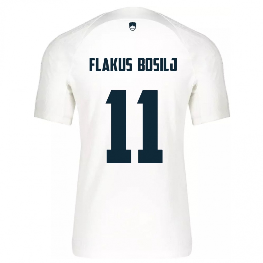 キッズフットボールスロベニアDavid Flakus Bosilj#11白ホームシャツ24-26ジャージーユニフォーム