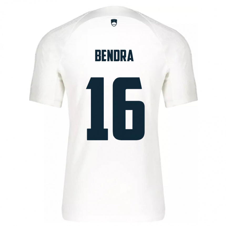 キッズフットボールスロベニアKristjan Bendra#16白ホームシャツ24-26ジャージーユニフォーム