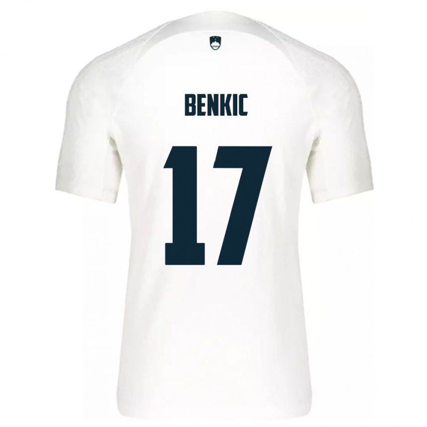 キッズフットボールスロベニアKevin Benkic#17白ホームシャツ24-26ジャージーユニフォーム