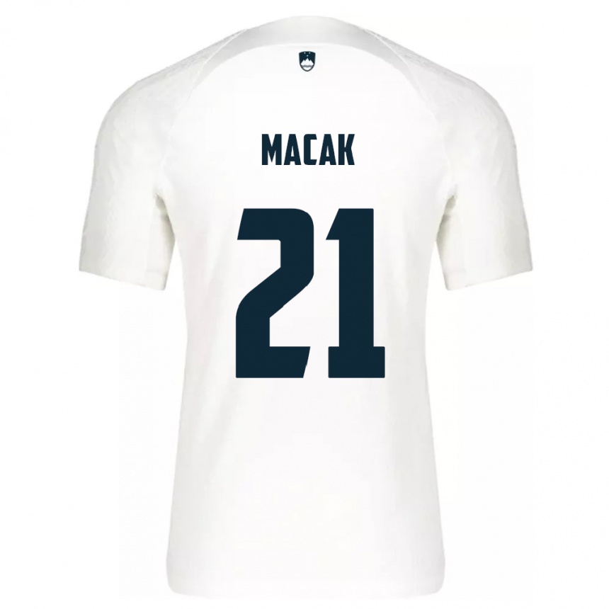 キッズフットボールスロベニアルーカス・マチャック#21白ホームシャツ24-26ジャージーユニフォーム