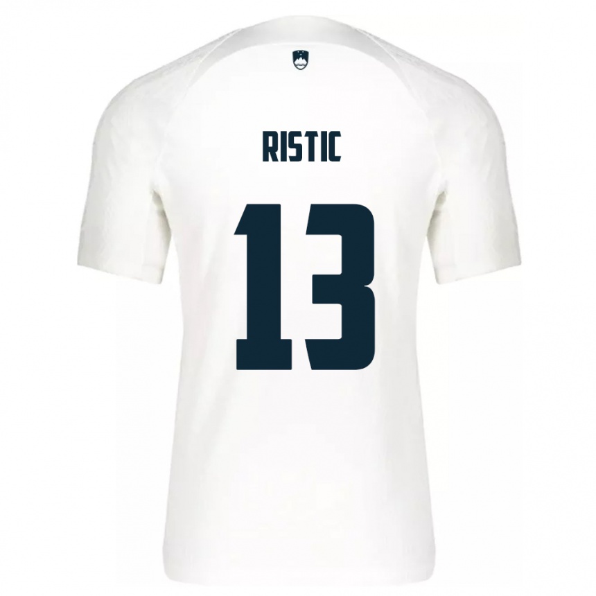 キッズフットボールスロベニアAleks Ristic#13白ホームシャツ24-26ジャージーユニフォーム